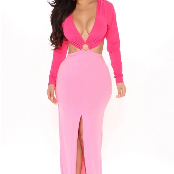 Fashion nova pink cutout dress deals